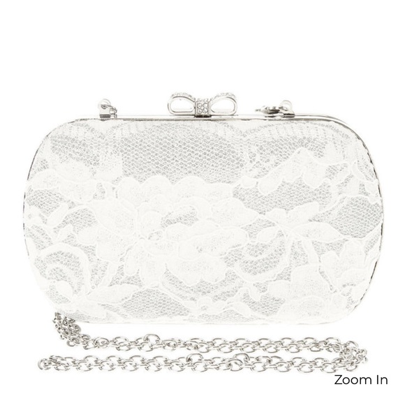 white lace clutch bag